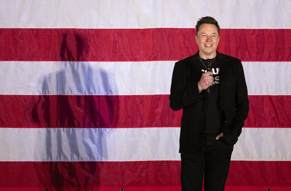 Elon Musk speaks during a town hall event hosted by America PAC in Oaks, Pennsylvania, on Oct. 18.