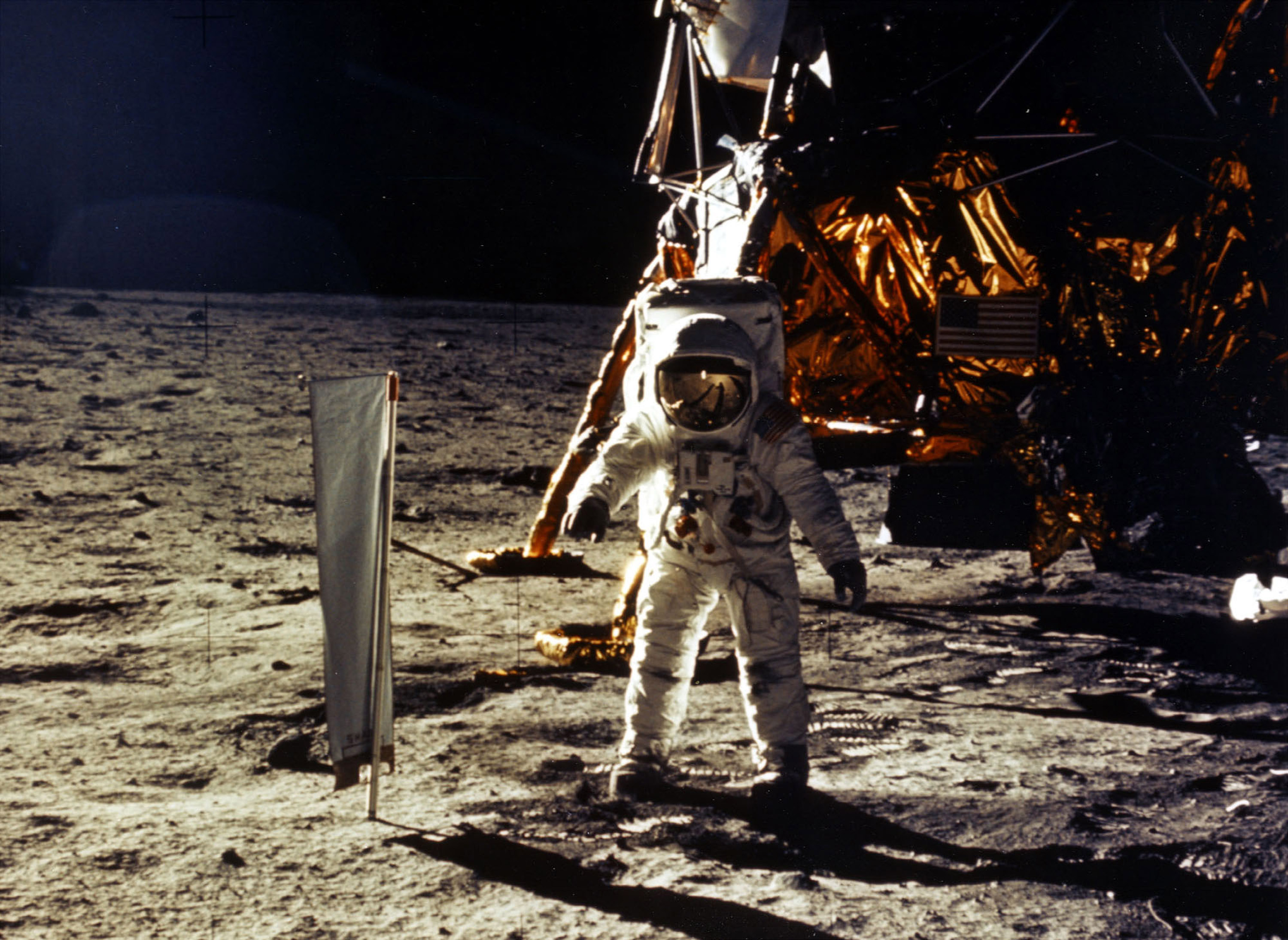 The astronauts on the moon. Apollo 11 1969.