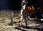 Astronaut Edwin Aldrin walks on the moon on July 20, 1969.