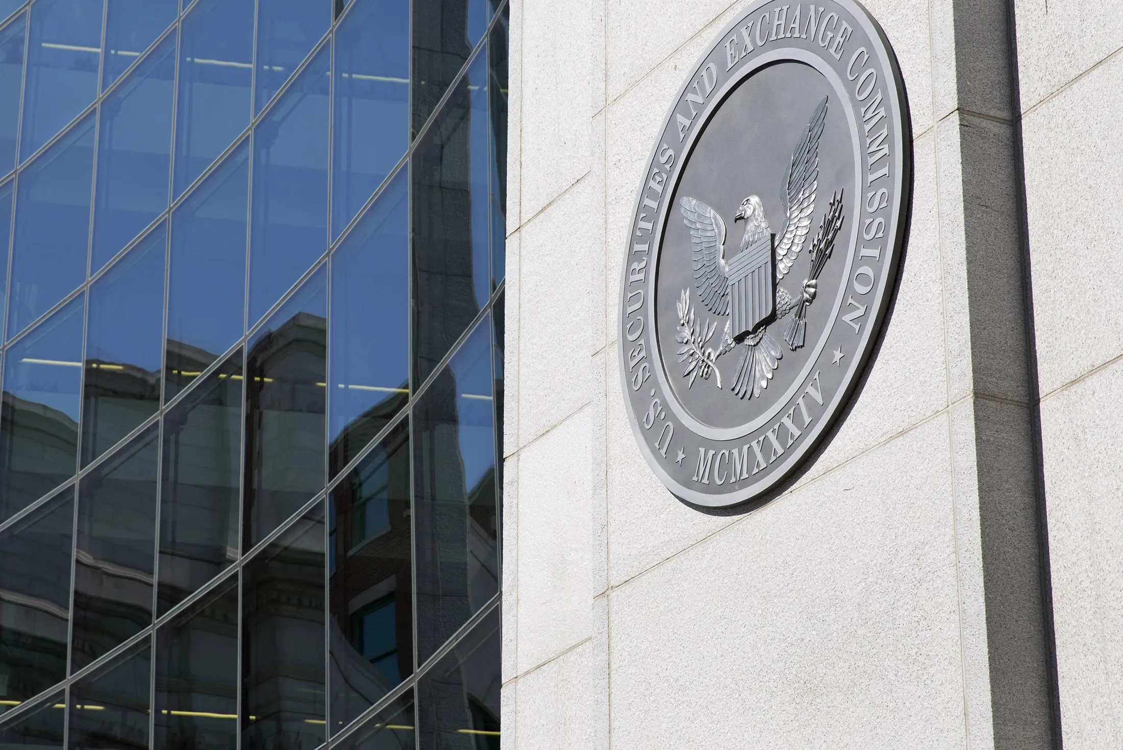 The Securities and Exchange Commission headquarters building stands in Washington, D.C.
