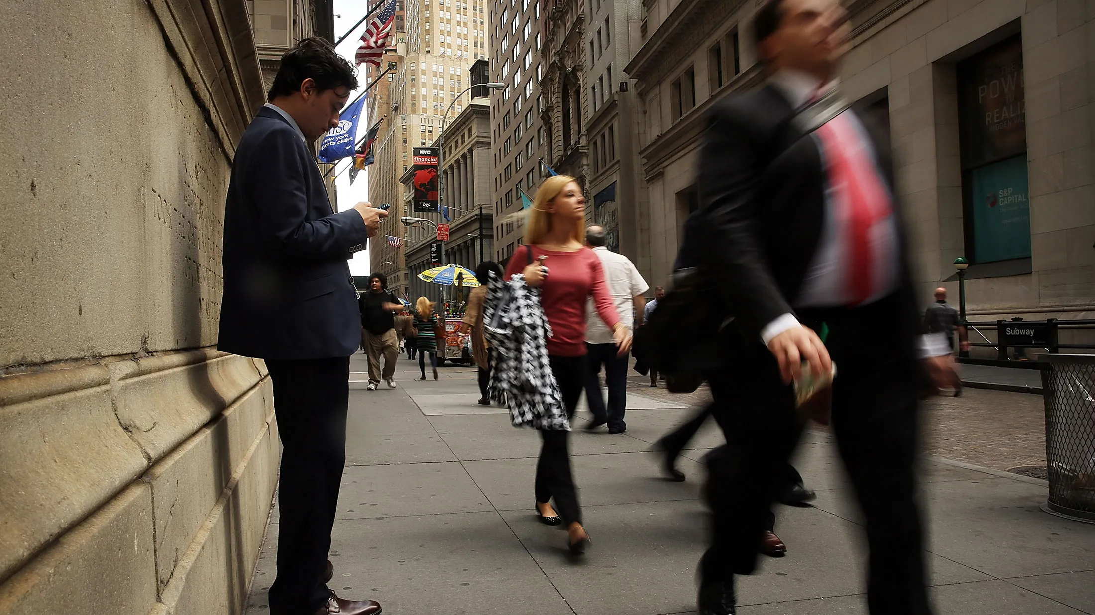 Wall Street in New York City.
