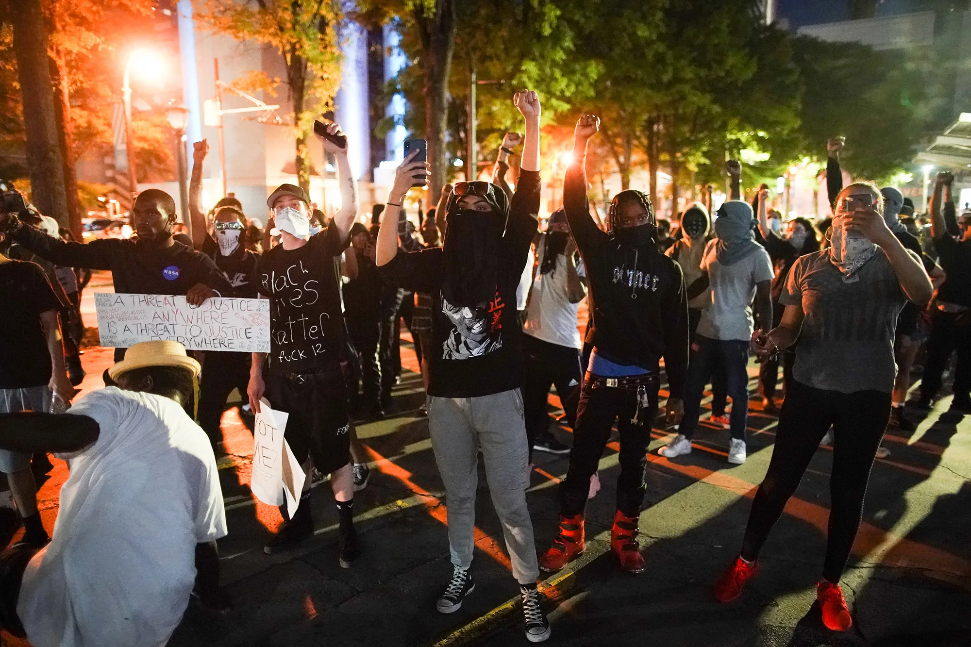 People protest in response to the killing of George Floyd in Atlanta, Georgia, on May 30.