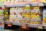 Danone products at a supermarket in Moscow.