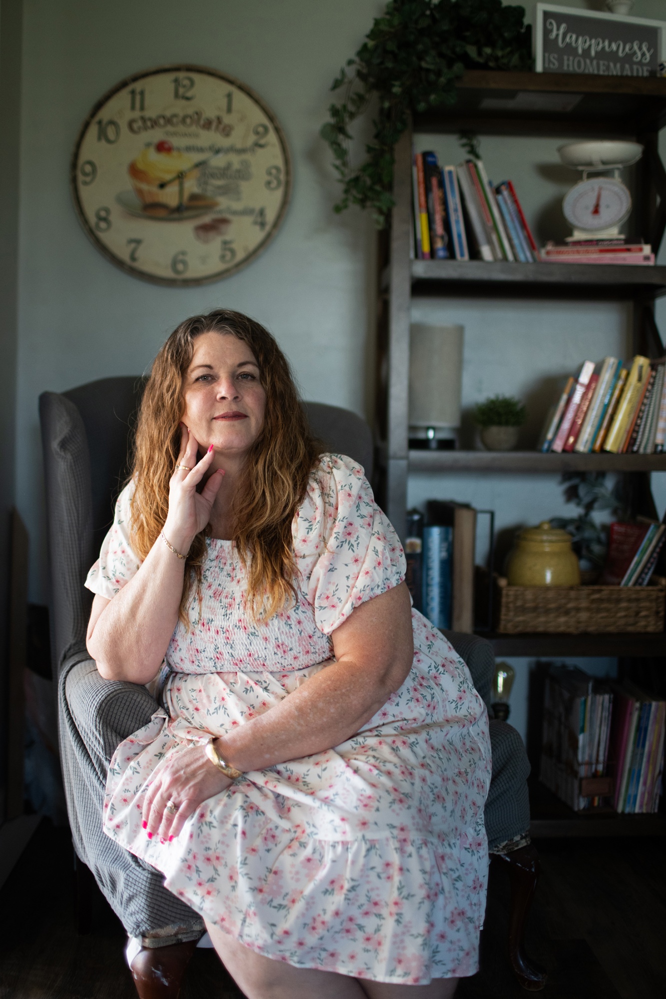 Christy Palmer, former employee of Cognizant Technology Solutions Corp., stands for a portrait at home in Peoria, Arizona, US.