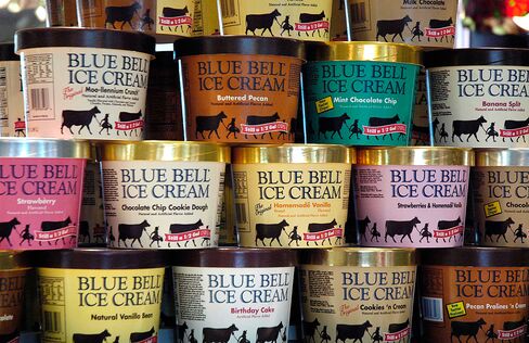 Blue Bell ice cream in Brenham, Texas.