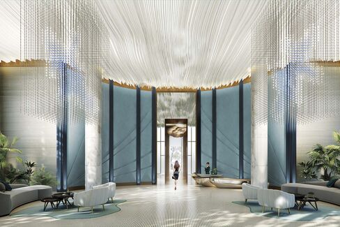 The building's lobby.