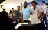 Job Seekers Look For Opportunities At Job Fair Held In Sunrise, Florida