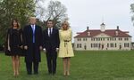 Power couples: Melania Trump, President Donald Trump, French President Emmanuel Macron, and Brigitte Macron during their visit to Mount Vernon in April 2018.