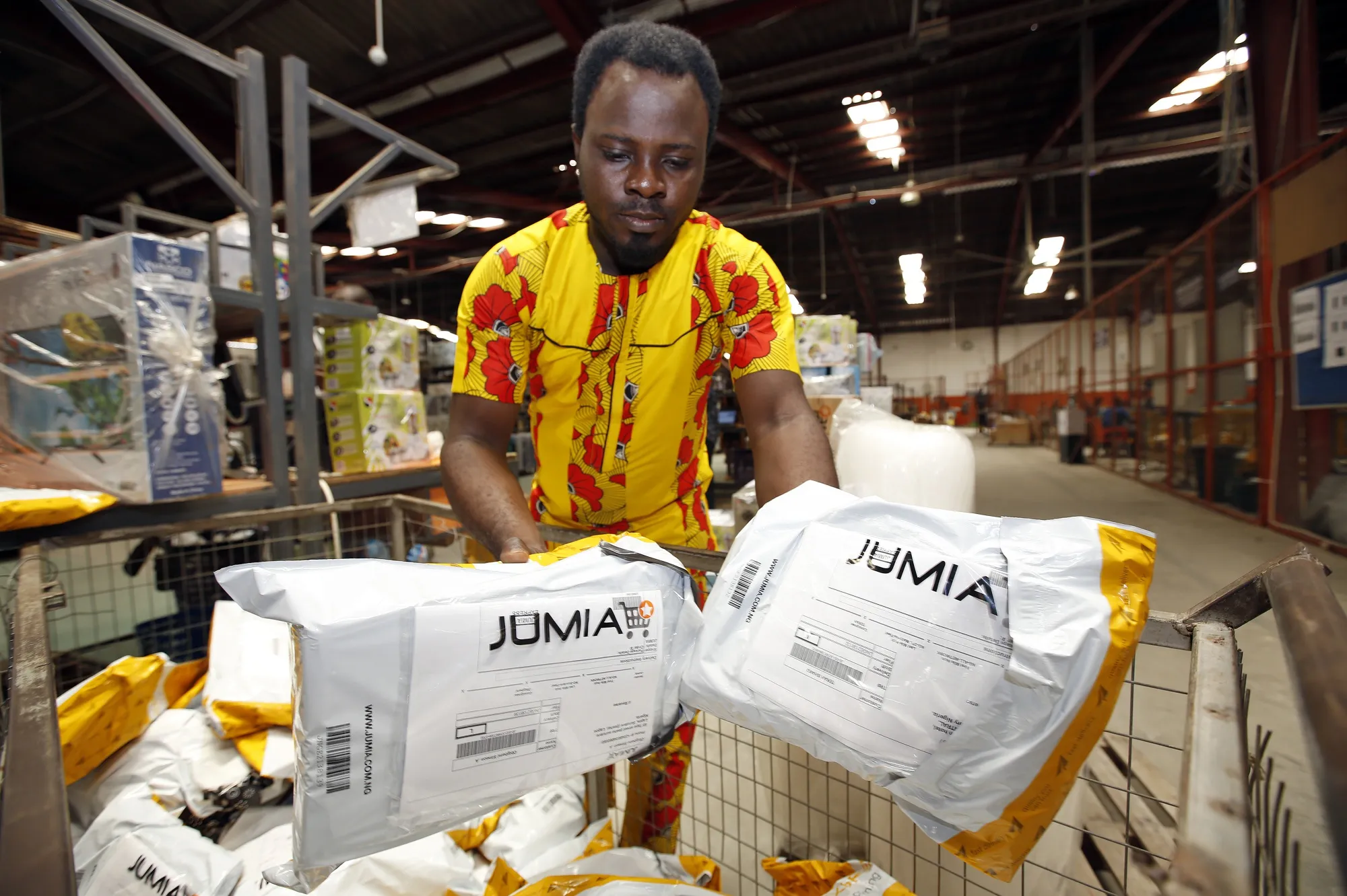 A Jumia distribution center in Lagos.