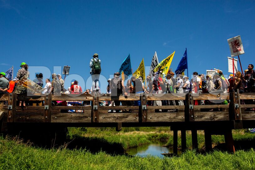 Demonstrators Protest Line 3 Pipeline