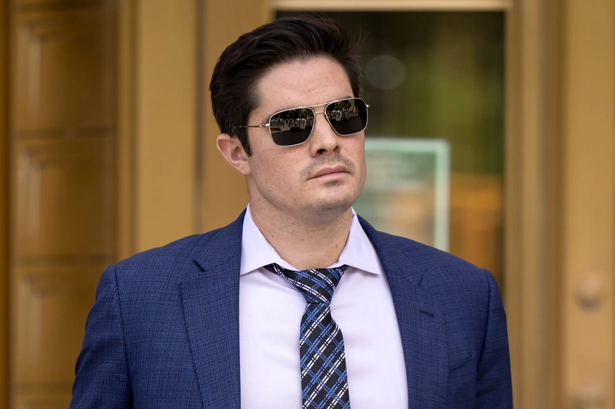 Ryan Salame exits federal court in New York on May 28.