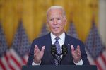 President Joe Biden speaks in the East Room of the White House on&nbsp;Aug. 20.
