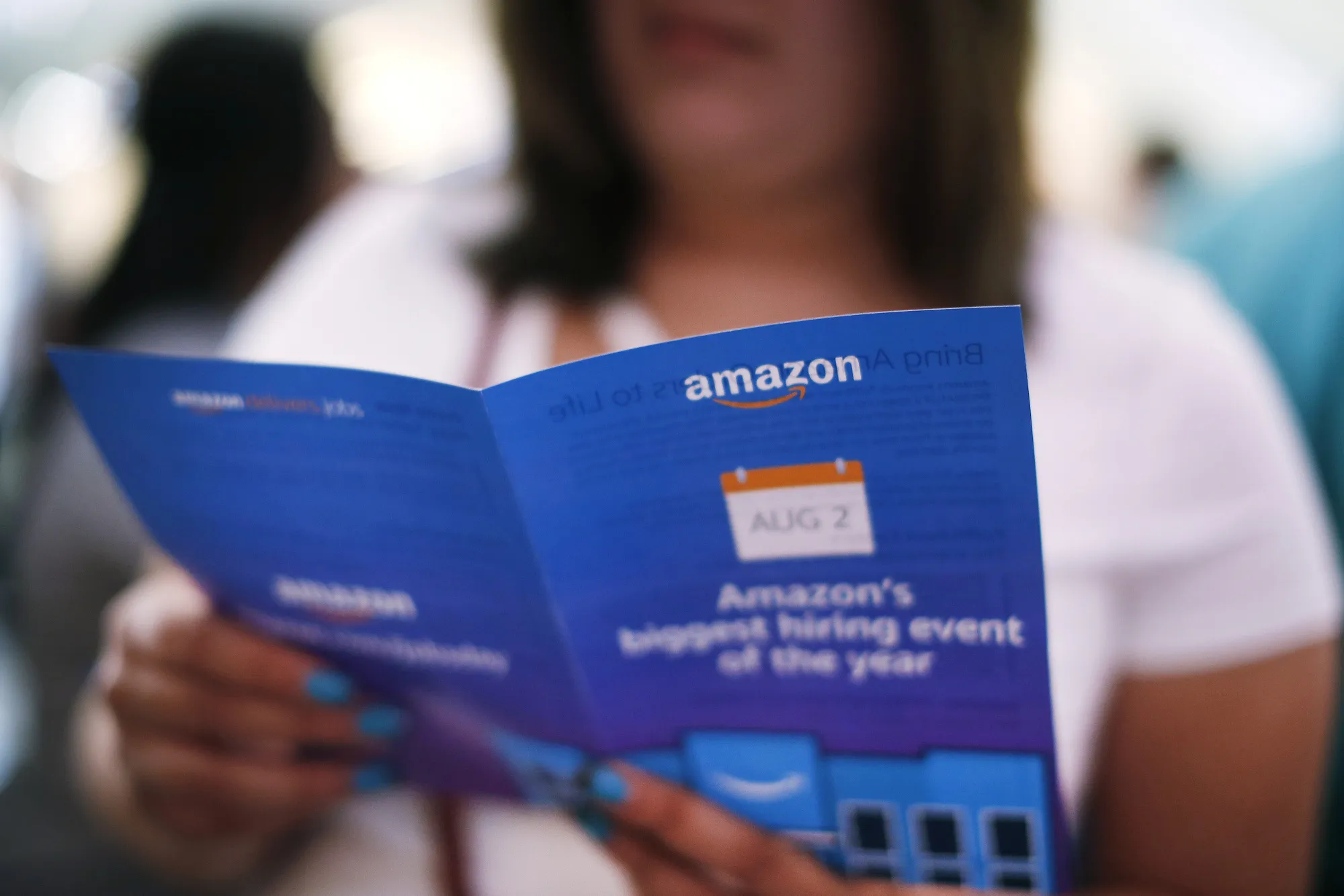 Inside An Amazon.com Job Fair Ahead Of Initial Jobless Claims Figures