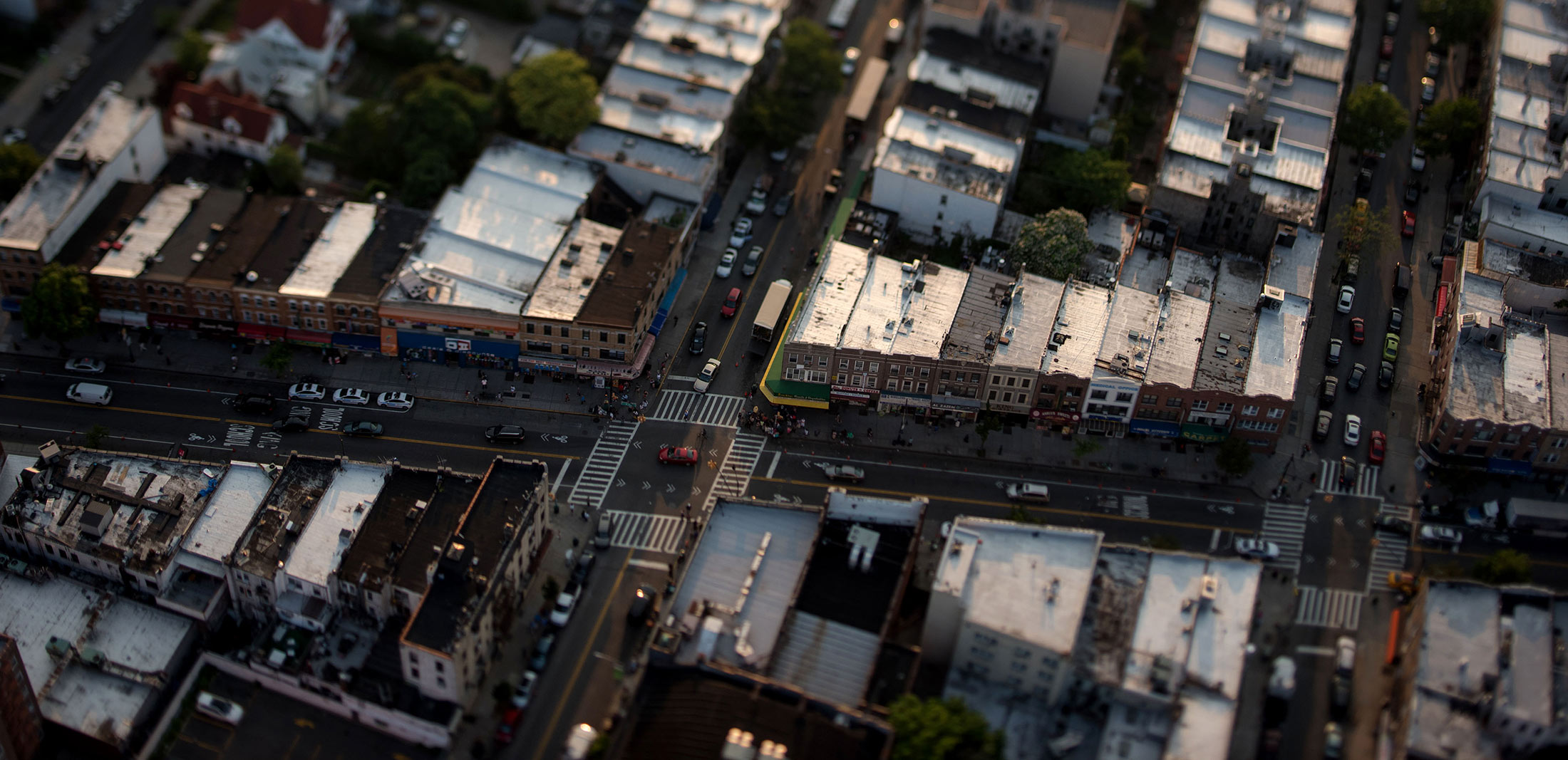Aerial views of Brooklyn, in New York.
