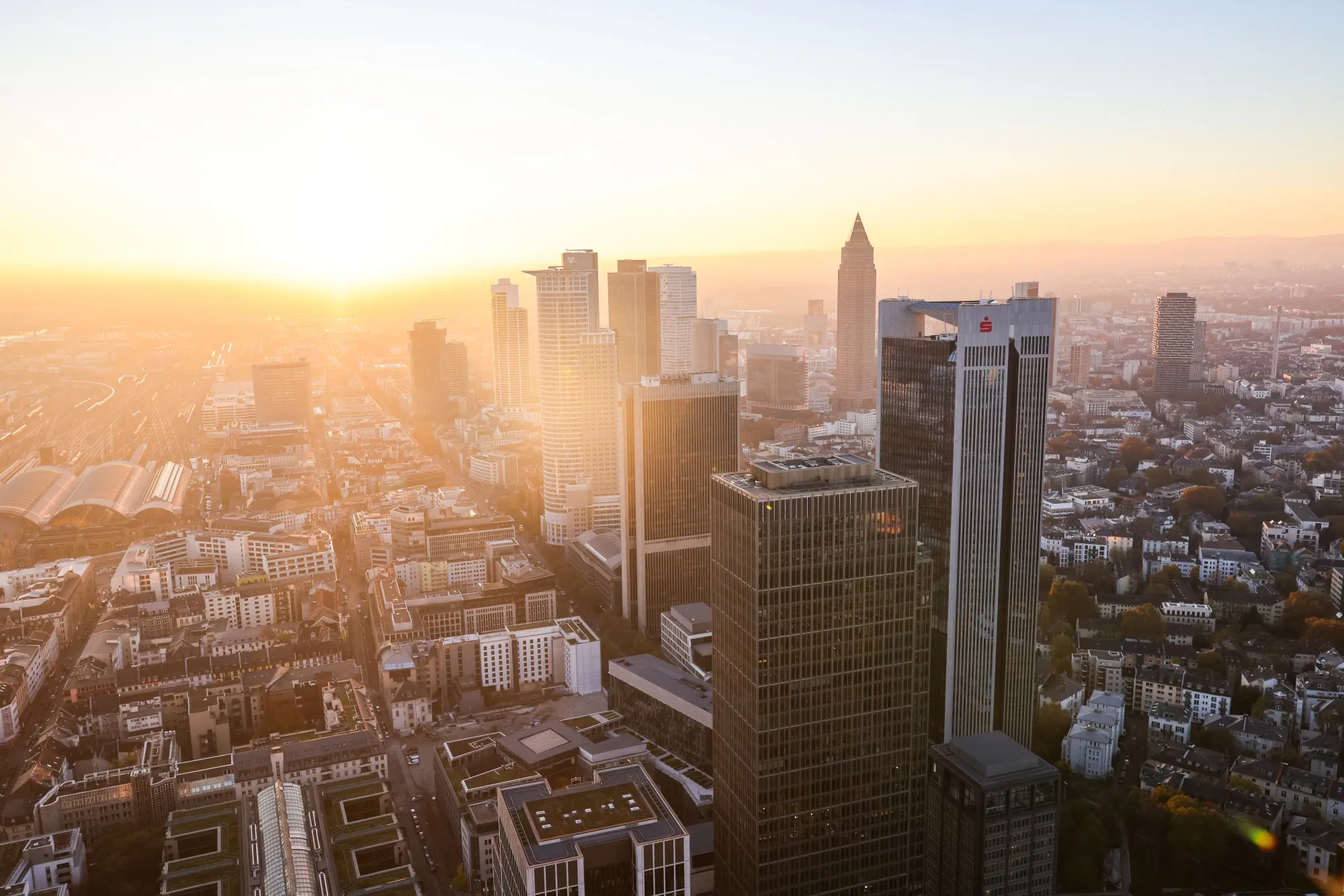 The financial district of Frankfurt, Germany.