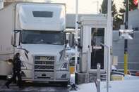 Canada-U.S. Border As Prime Minister Trudeau Demands U.S. Truckers Have Shots