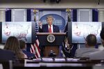 Donald Trump speaks during a news conference at the White House in Washington, D.C., on July 23.