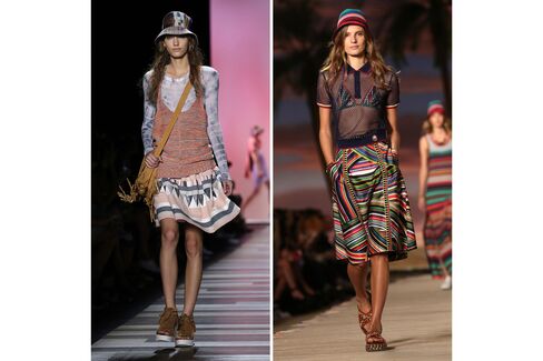 From left: BCBG; Tommy Hilfiger.