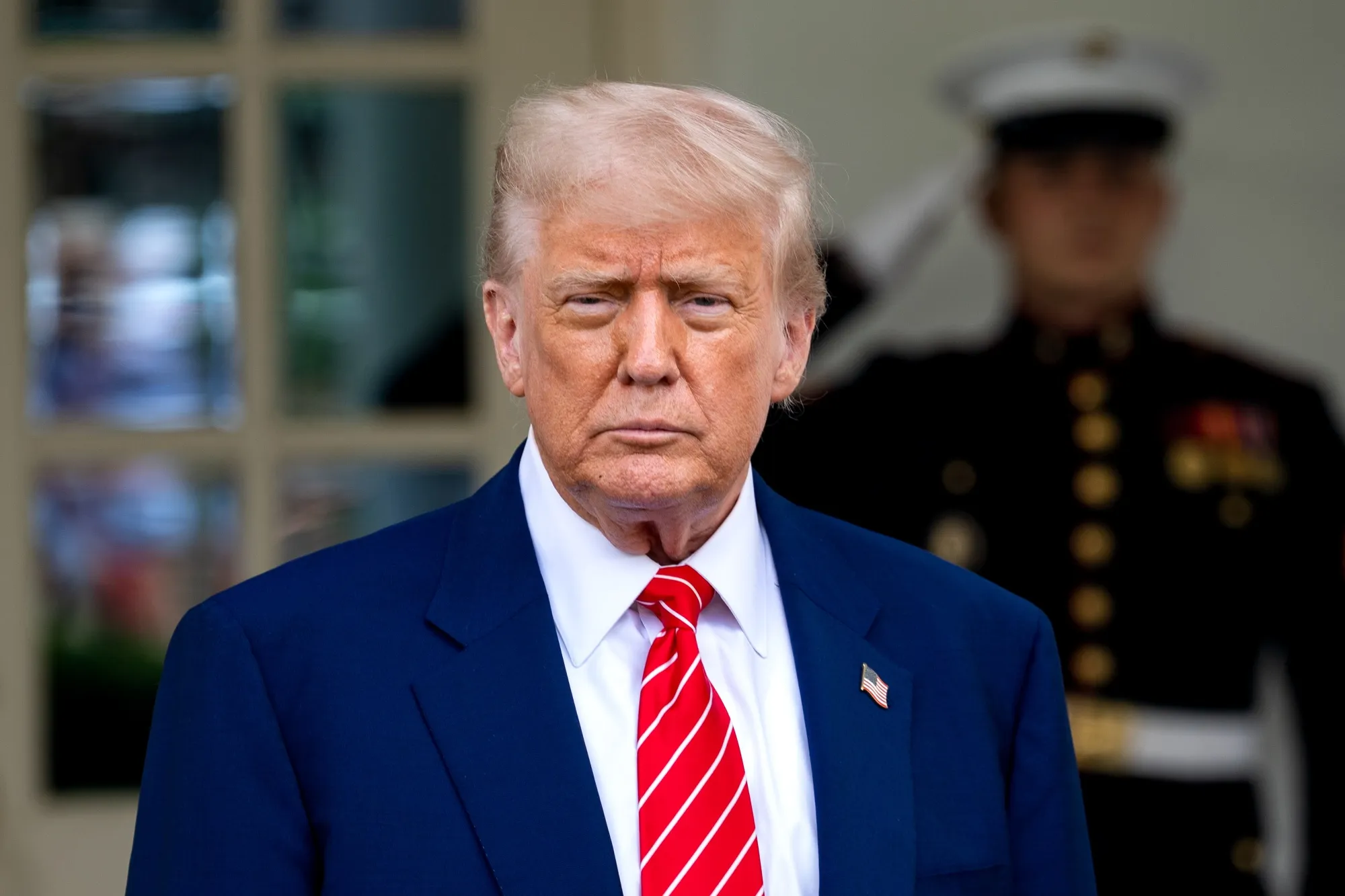 Donald Trump outside the West Wing of the White House.