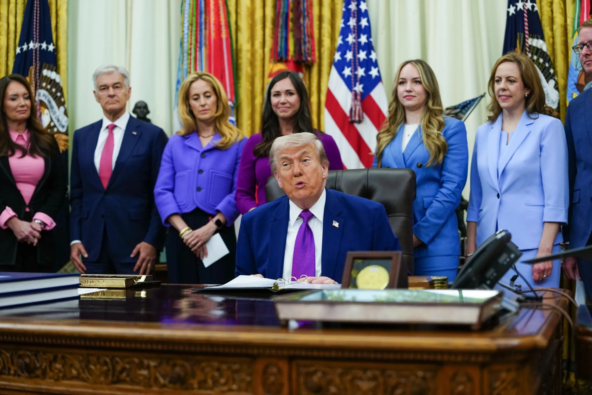 President Donald Trump speaking in the Oval Office on May 11.&nbsp;