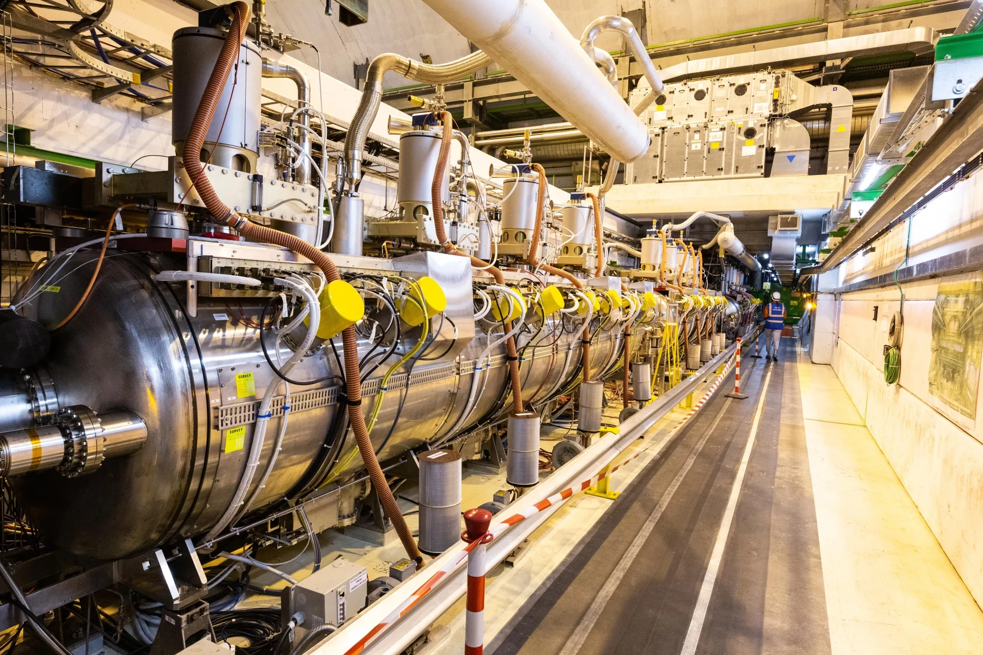 A part of complex Large Hadron Collider underground&nbsp;at the CERN particle physics research facility&nbsp;in Meyrin, Switzerland.