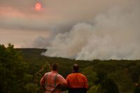 A bushfire seen from Bargo, Australia on December 19, 2019.