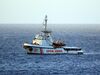 view of Spanish humanitarian ship Open Arms, in the immediate vicinity of Lampedusa, southern Italy, 15 August 2019.