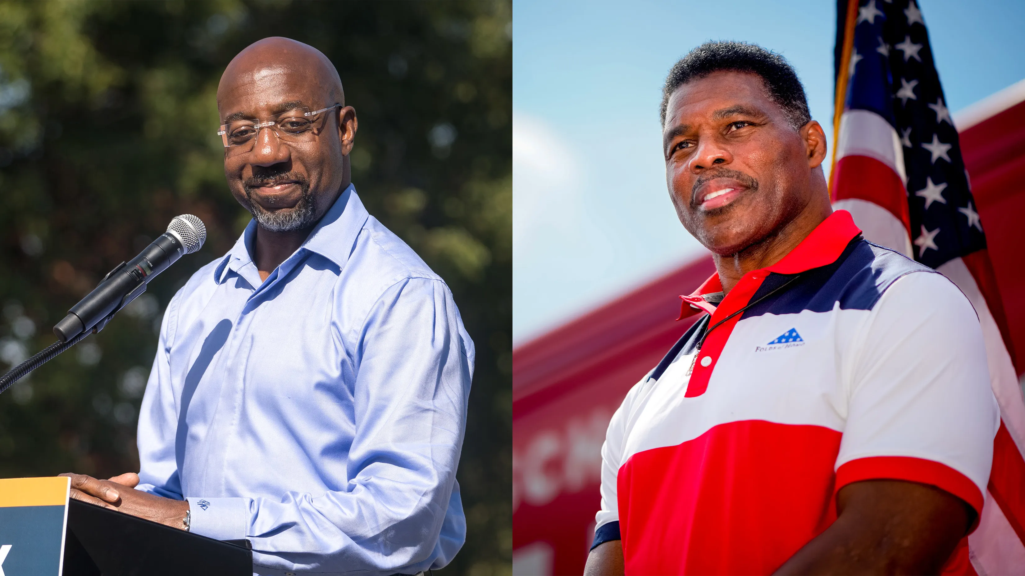Raphael Warnock and Herschel Walker