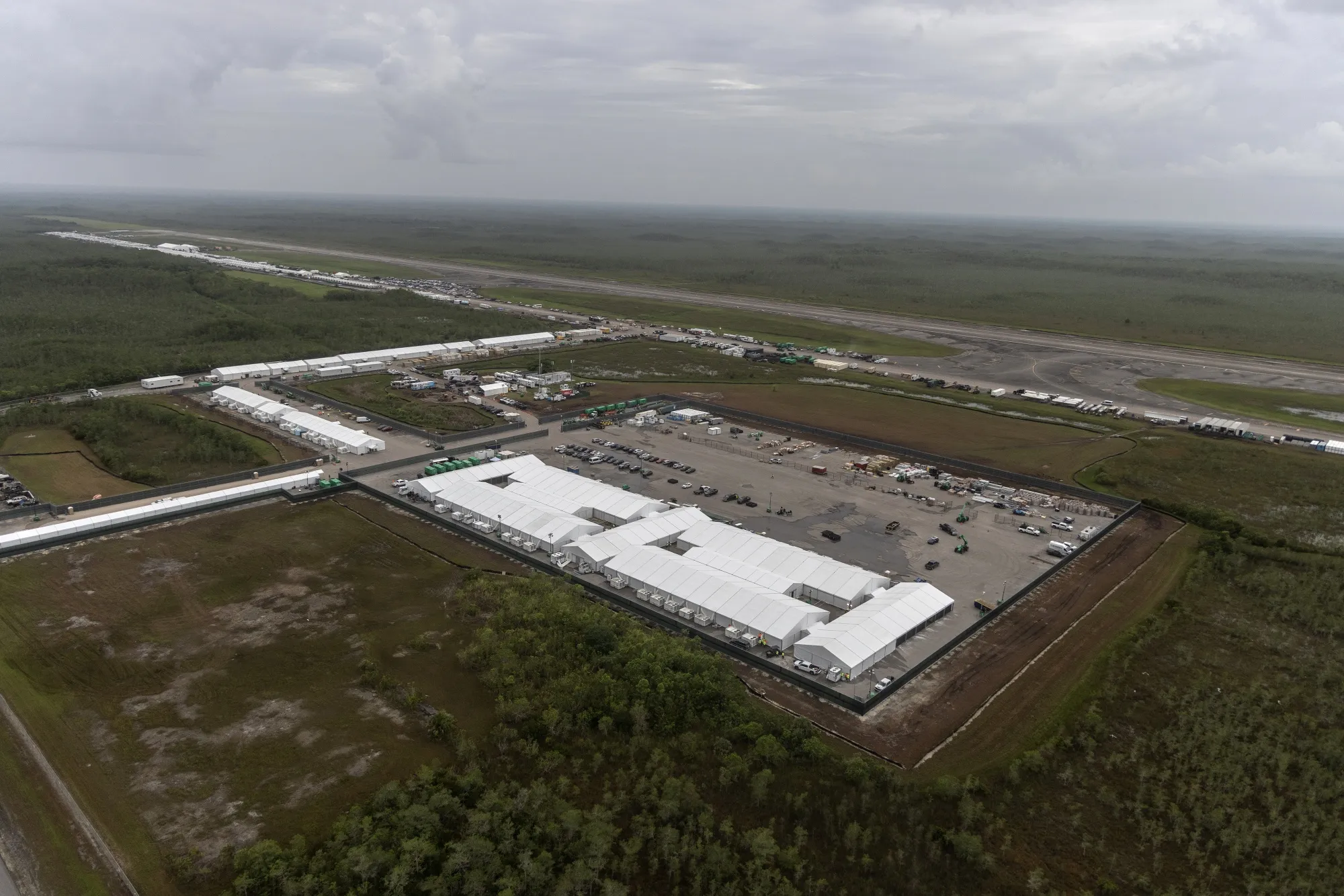 The detention camp known as Alligator Alcatraz in Ochopee, Florida.