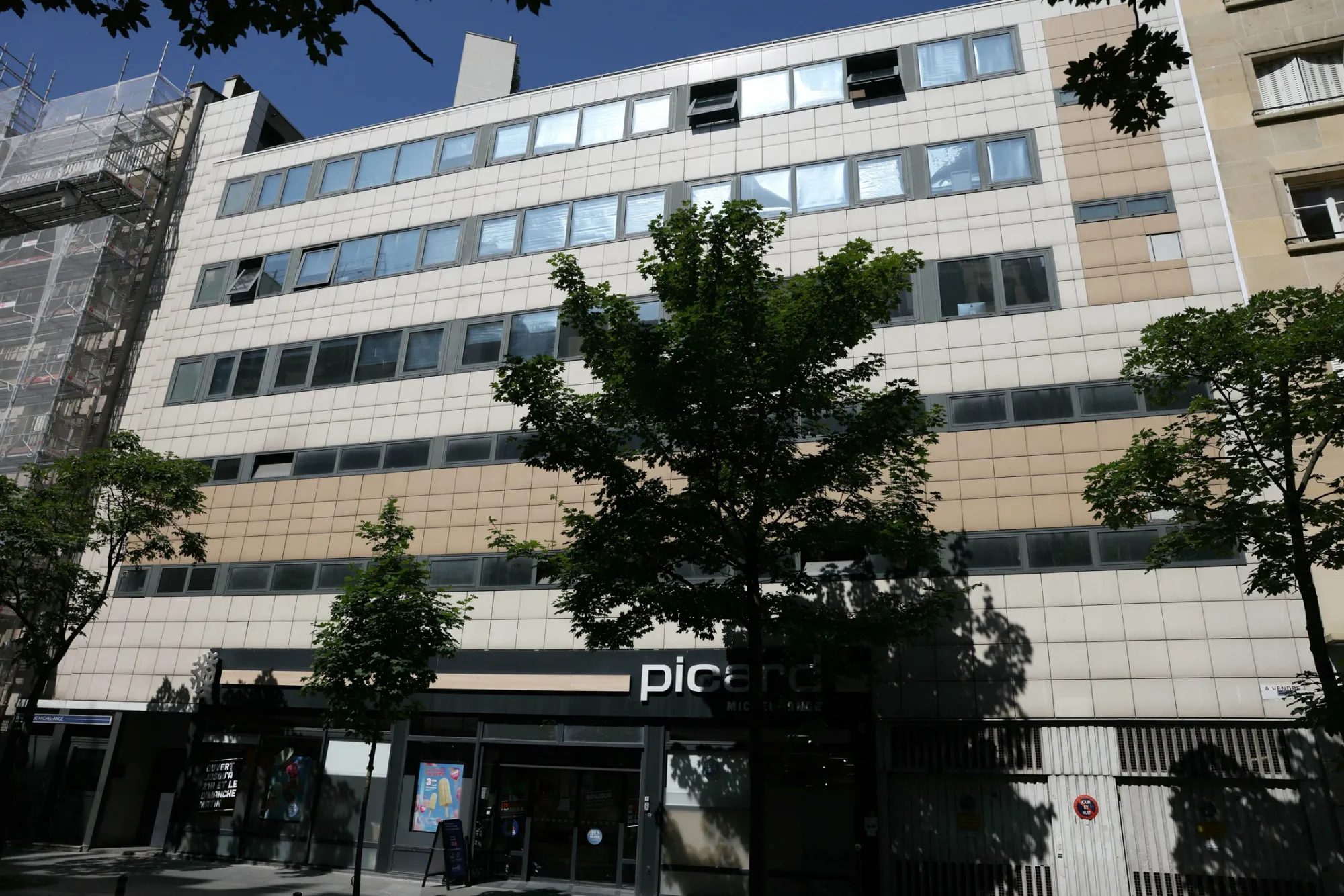 The offices housing the National Rally headquarters in Paris on July 9.