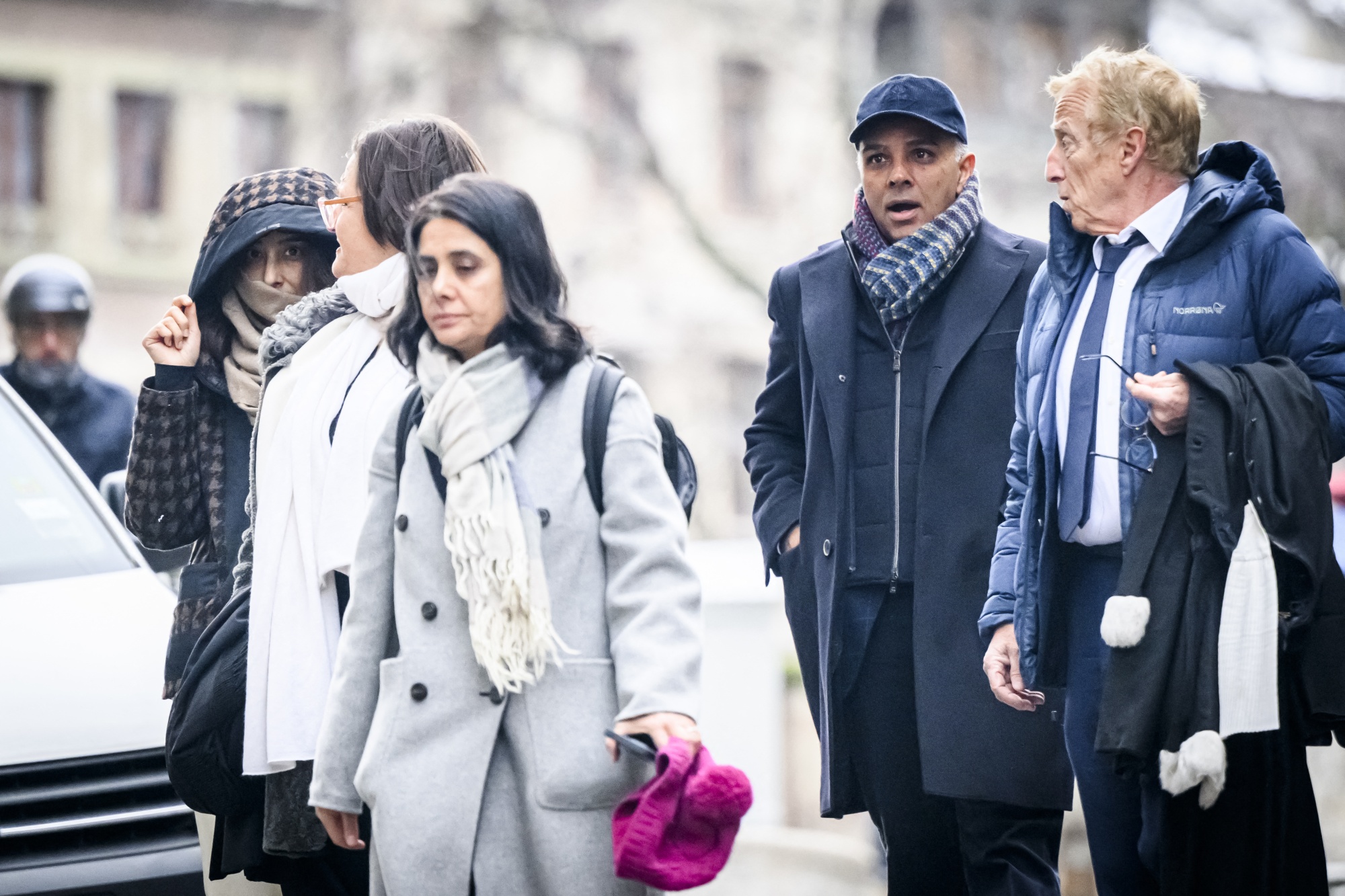 Namrata Hinduja, left,&nbsp;and Ajay Hinduja, second right,&nbsp;at the courthouse in Geneva on Jan. 15.
