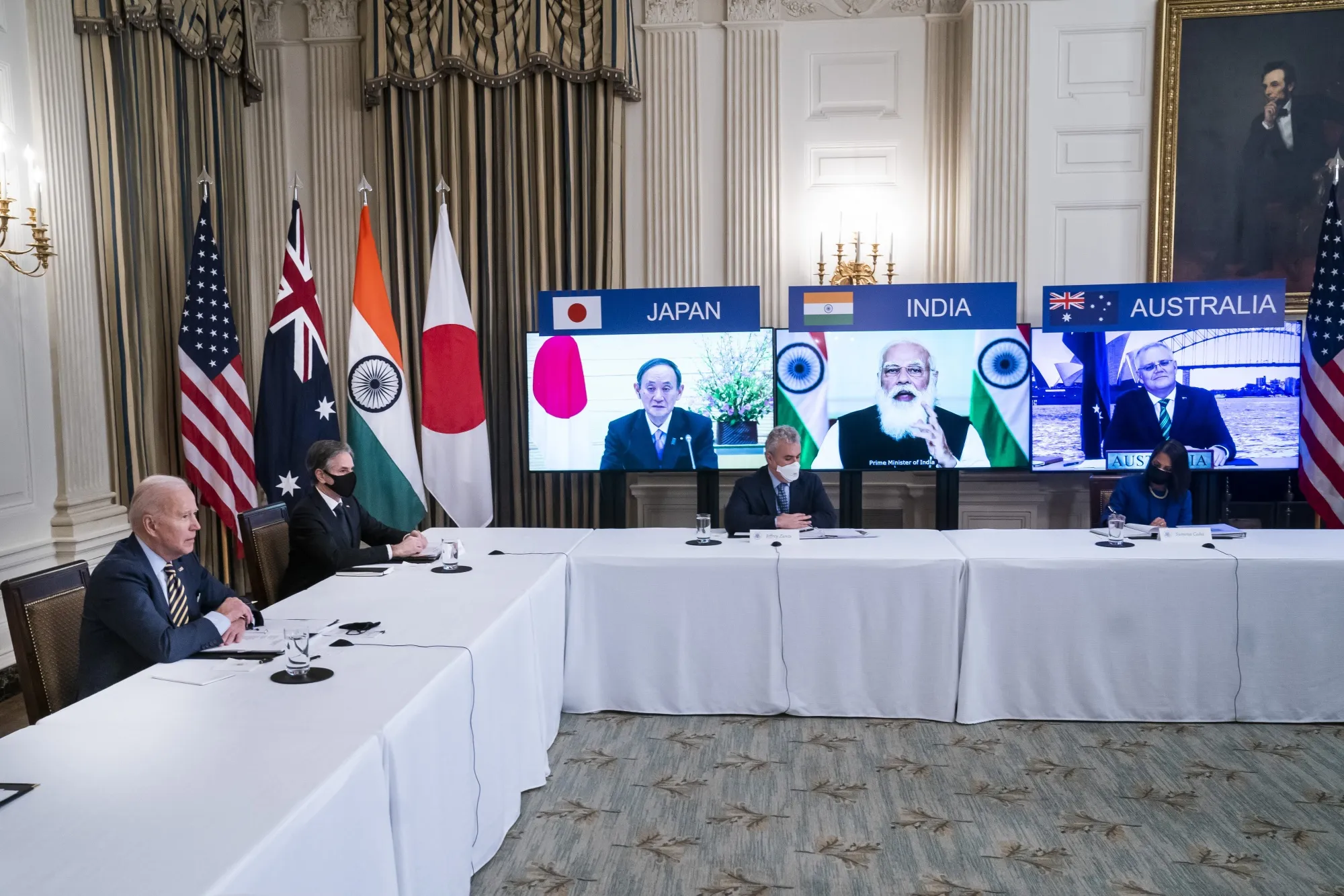 President Biden Meets Virtually With Leaders Of Japan, Australia And India
