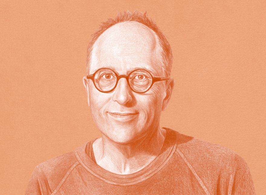 Illustration of British writer Jon Ronson.