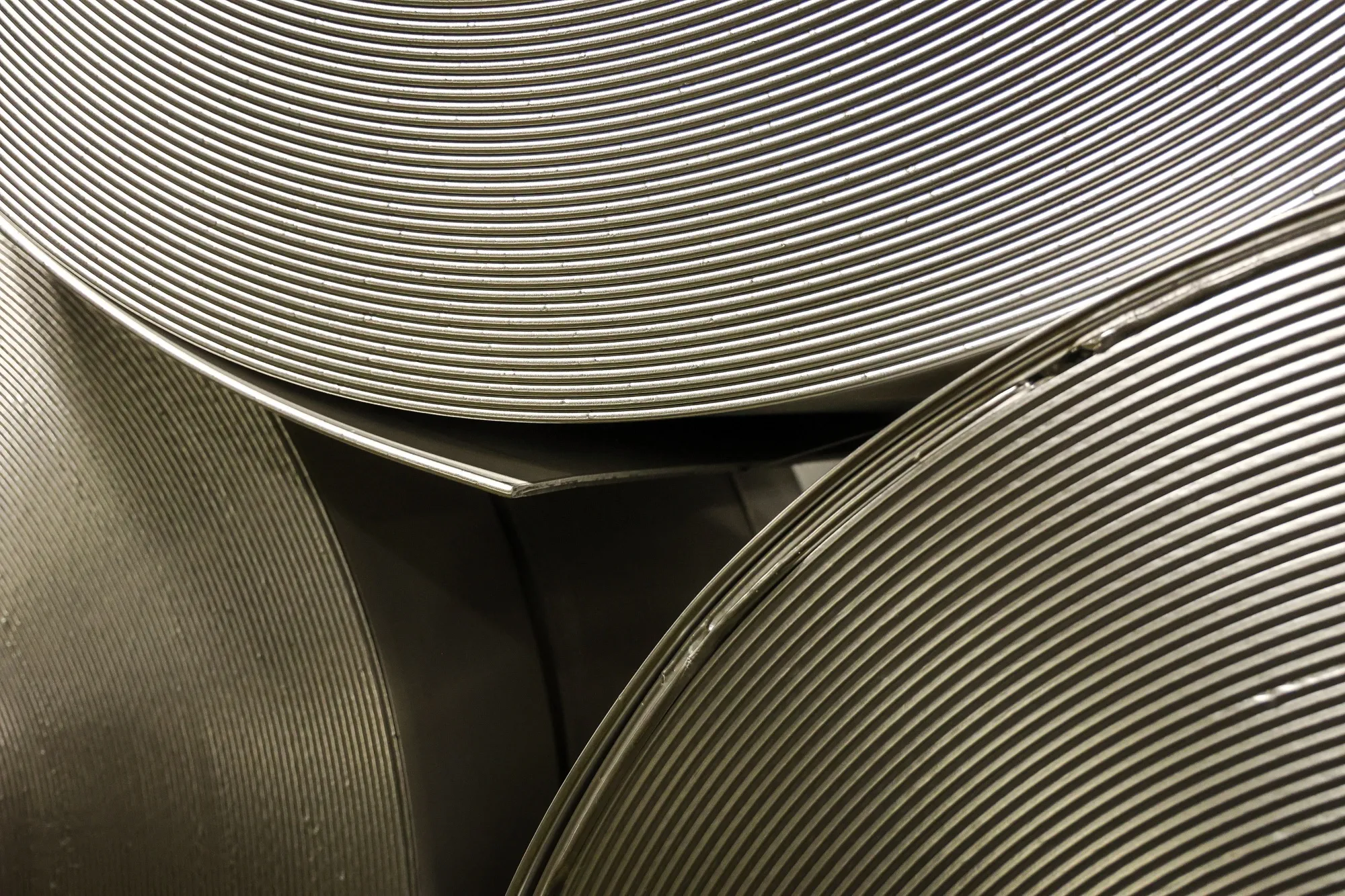 Aluminum roll at foil mill, operated by United Co. Rusal, in Sayanogorsk, Russia.
