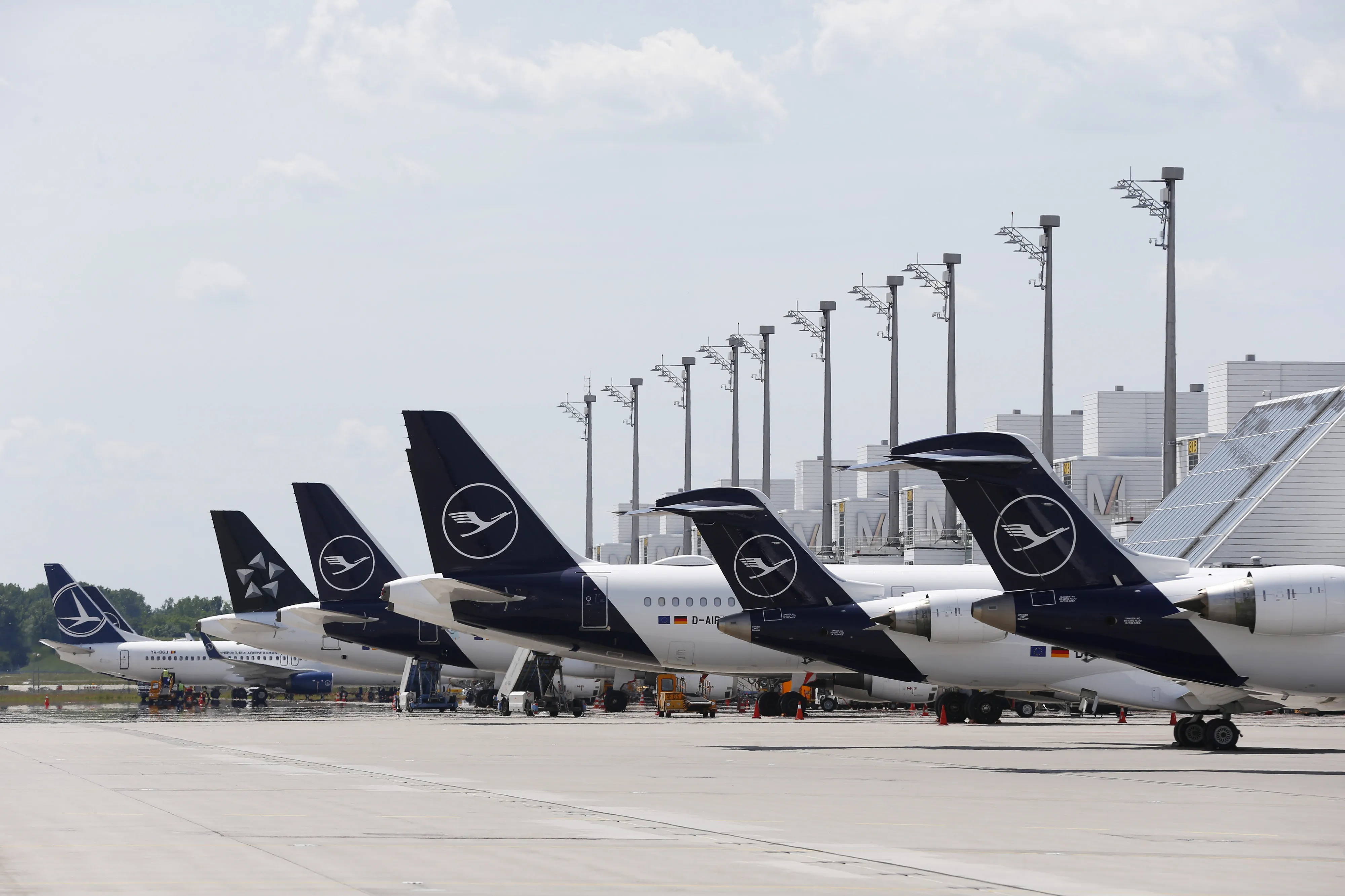 Deutsche Lufthansa AG&nbsp;aircraft at Munich airport on June 3.