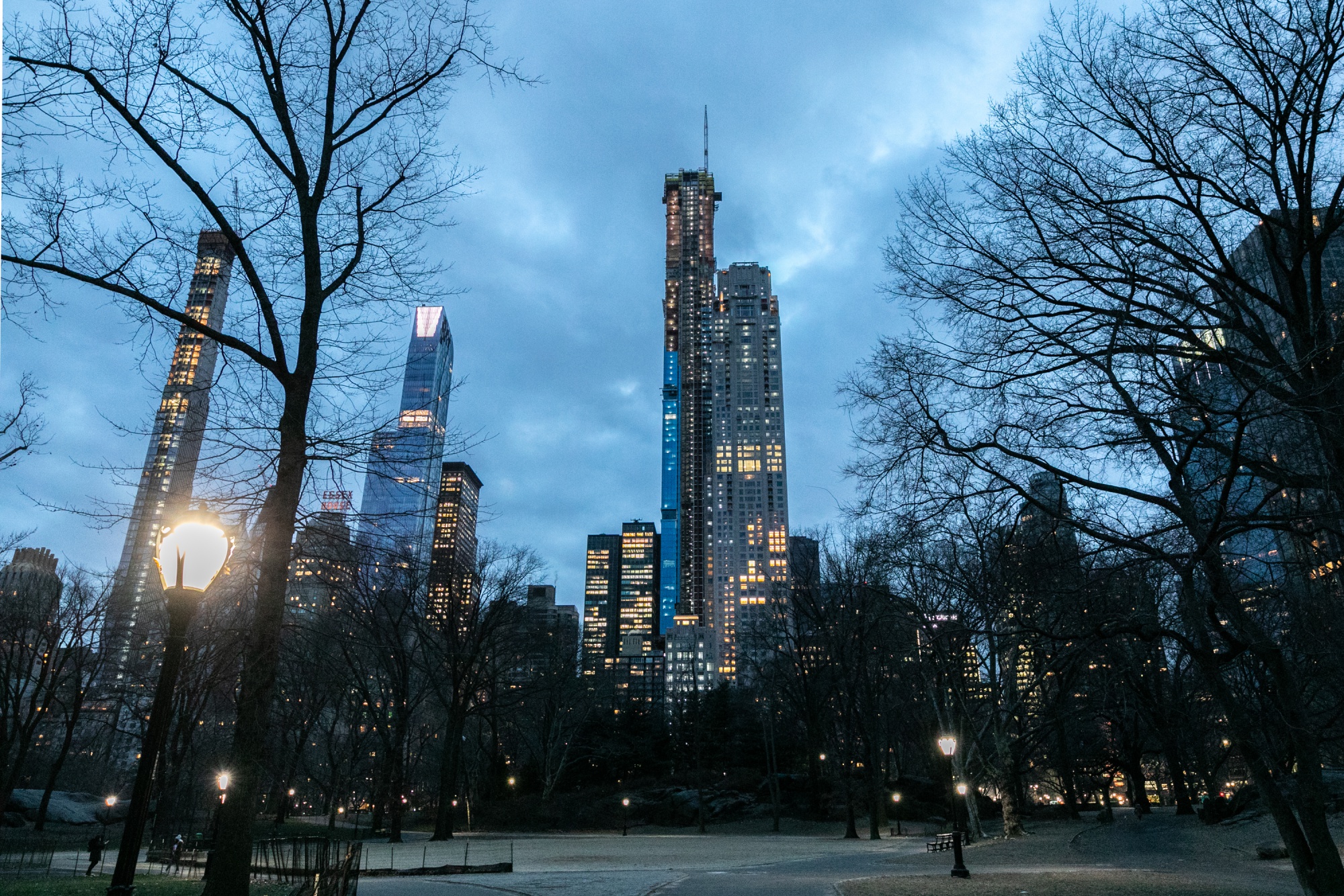 Buildings, seen from Central Park,&nbsp;stand&nbsp;in New York.