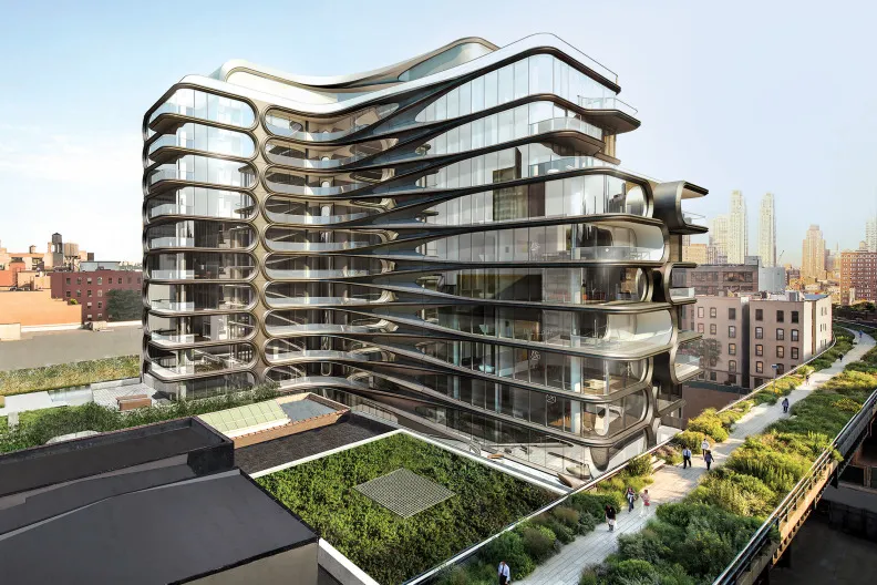 Apartments start at 1,700 square feet and max out at 6,000 square feet. The building’s open-plan layouts conjure lofts.
