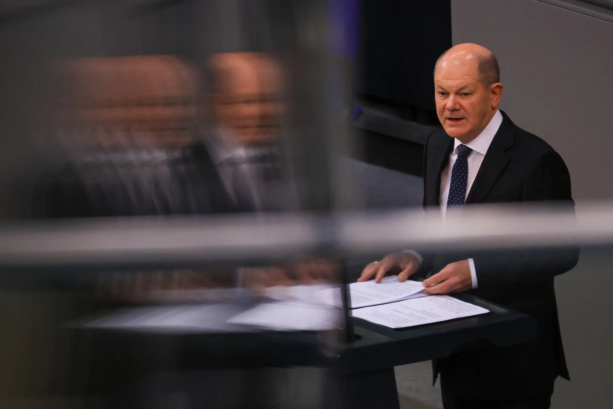 Olaf Scholz at the Bundestag in Berlin, on Nov. 28.