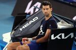 Novak Djokovic of Serbia attends a practice session ahead of the Australian Open.
