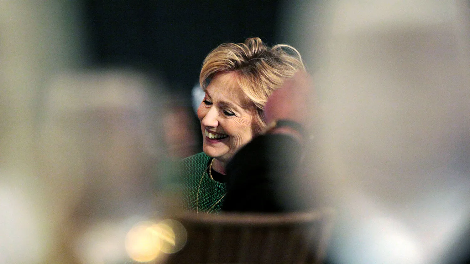 Former Secretary of State Hillary Clinton listens to speeches at a ceremony to induct her into the Irish America Hall of Fame on March 16, 2015 in New York City.
