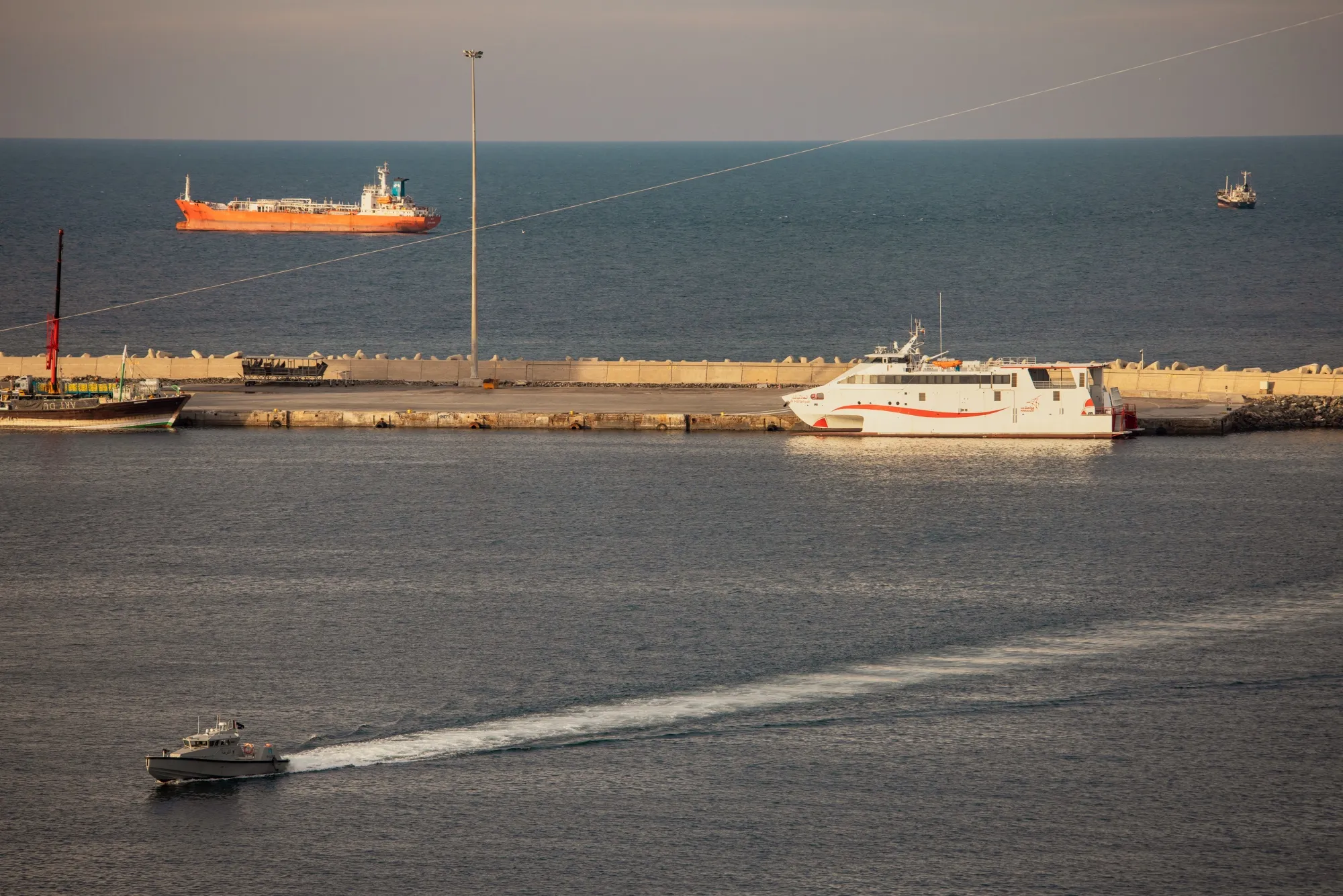 Oil tankers at Muscat Anchorage near the Strait of Hormuz.