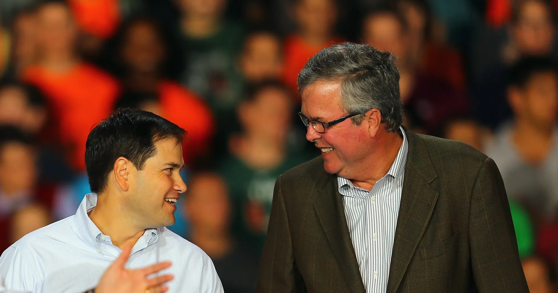 U.S. Senator Marco Rubio and former Governor Jeb Bush keep in regular contact back home in Florida. The two Republicans could be presidential rivals in 2016.
