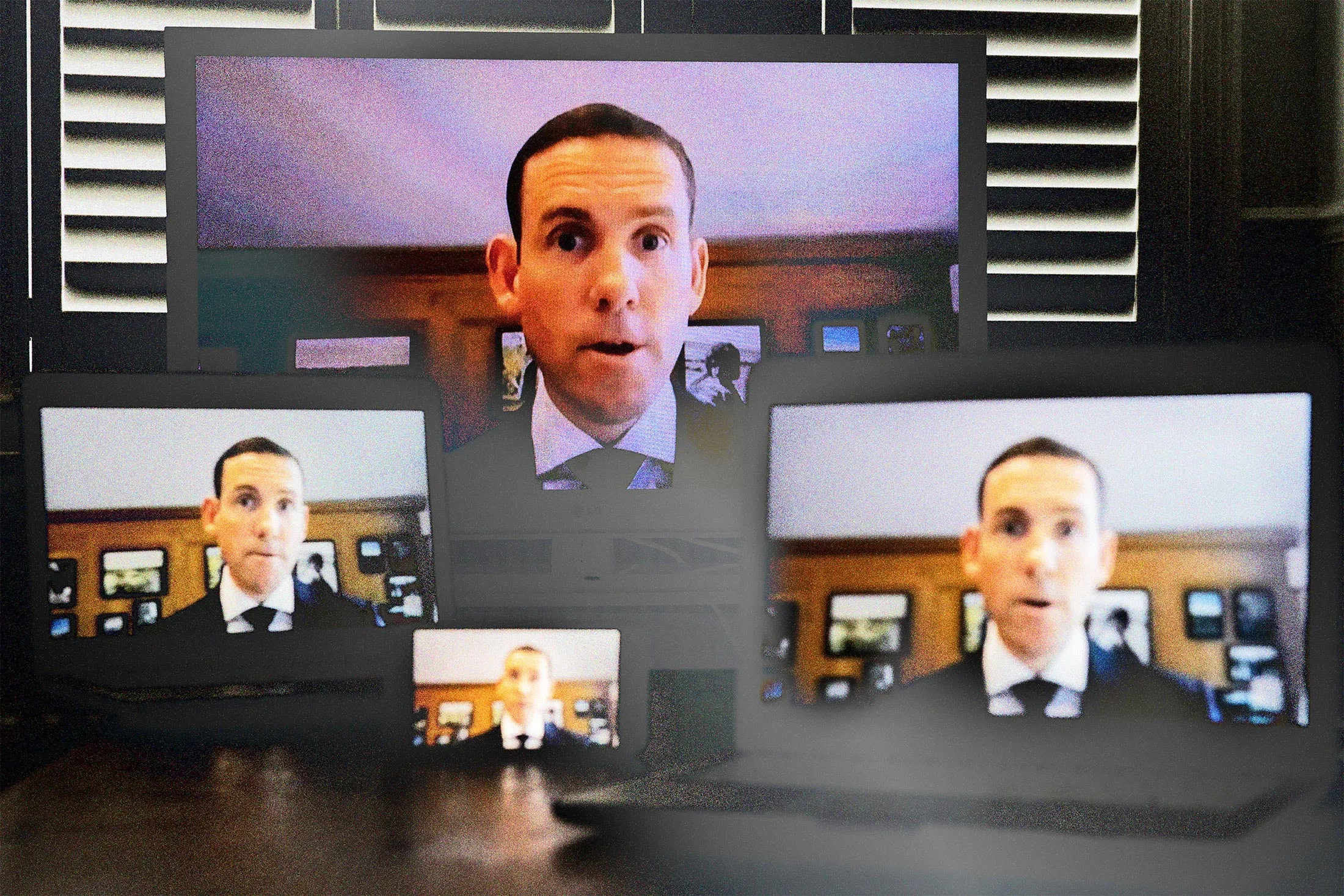 Greensill Capital CEO Lex Greensill during a livestream of a select committee hearing in Parliament into the collapse of his company, on May 11.