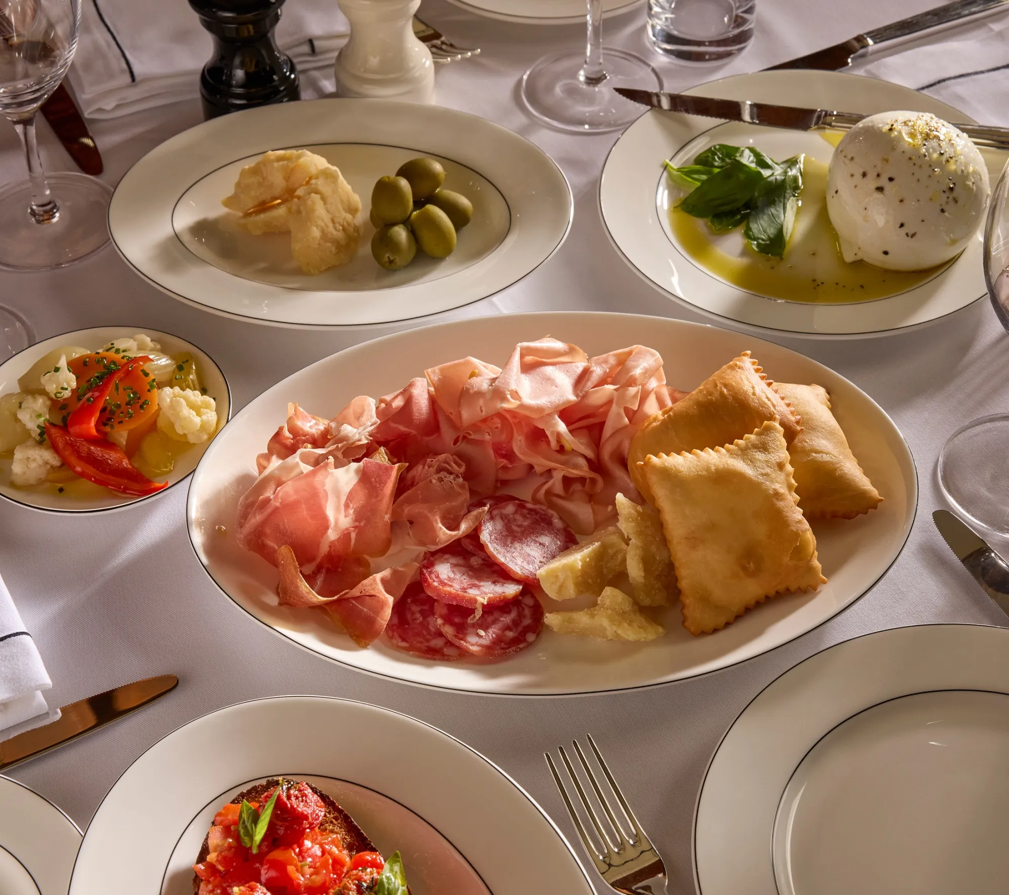 A spread at the new American-Italian restaurant Martino’s.