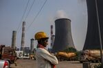 Cooling towers at the coal-fired NTPC Simhadri thermal power plant in Andhra Pradesh, India.