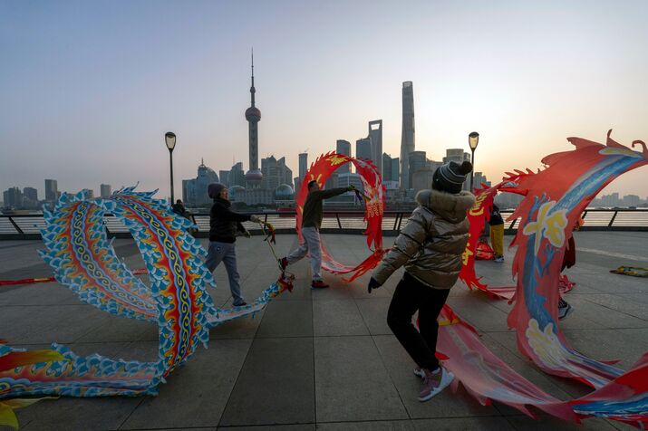 General Views of Shanghai as Chinese Stocks Rally to Four-Year High in Strong Start to 2026