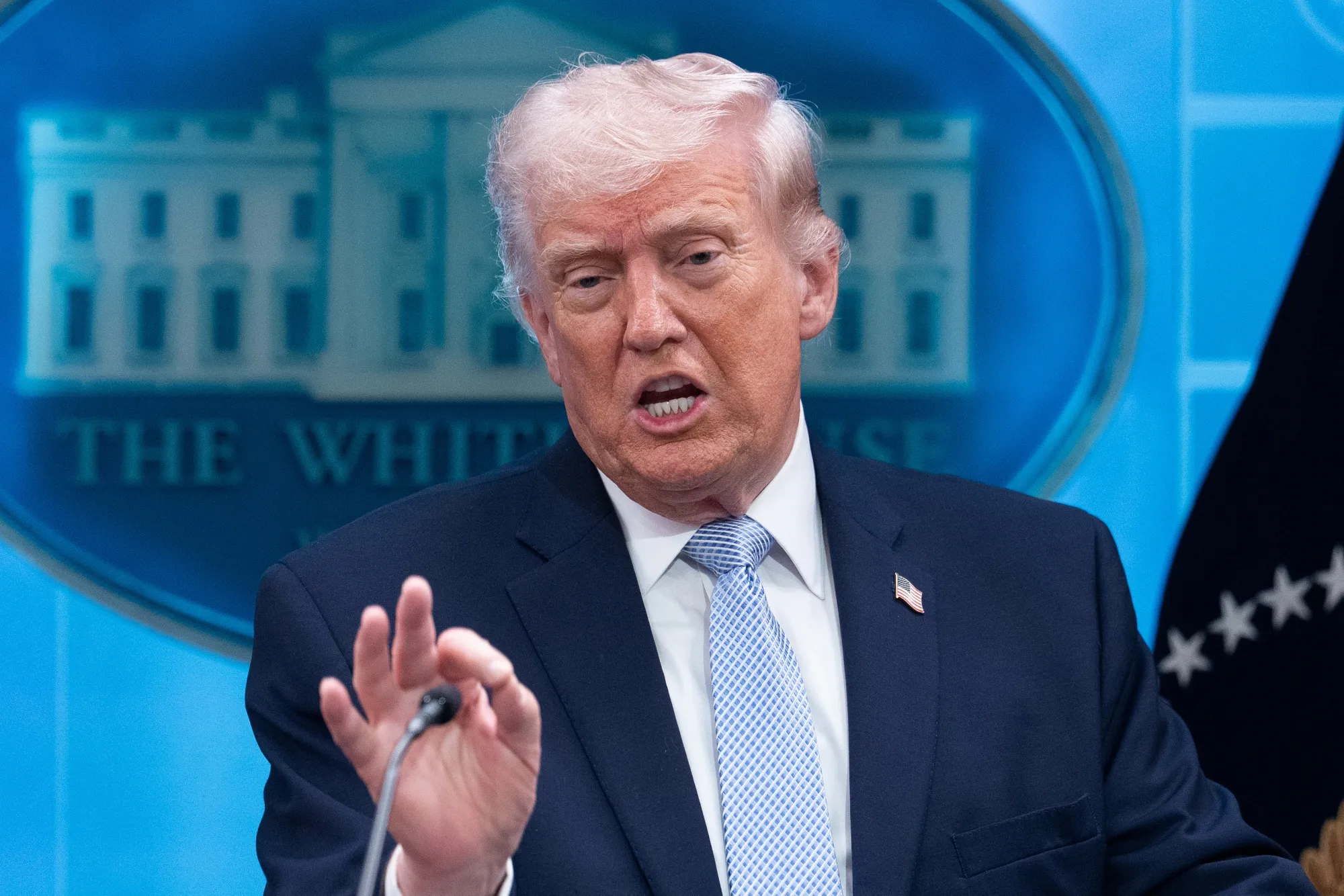 US President Donald Trump during a news conference on April 6.
