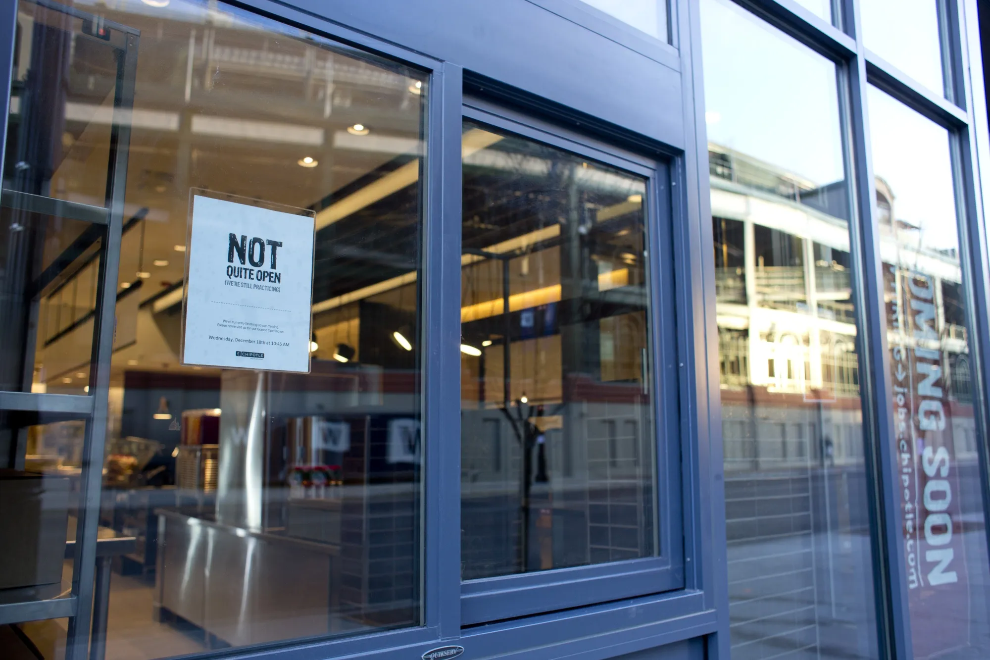 The sidewalk take-out window across from Wrigley Field.