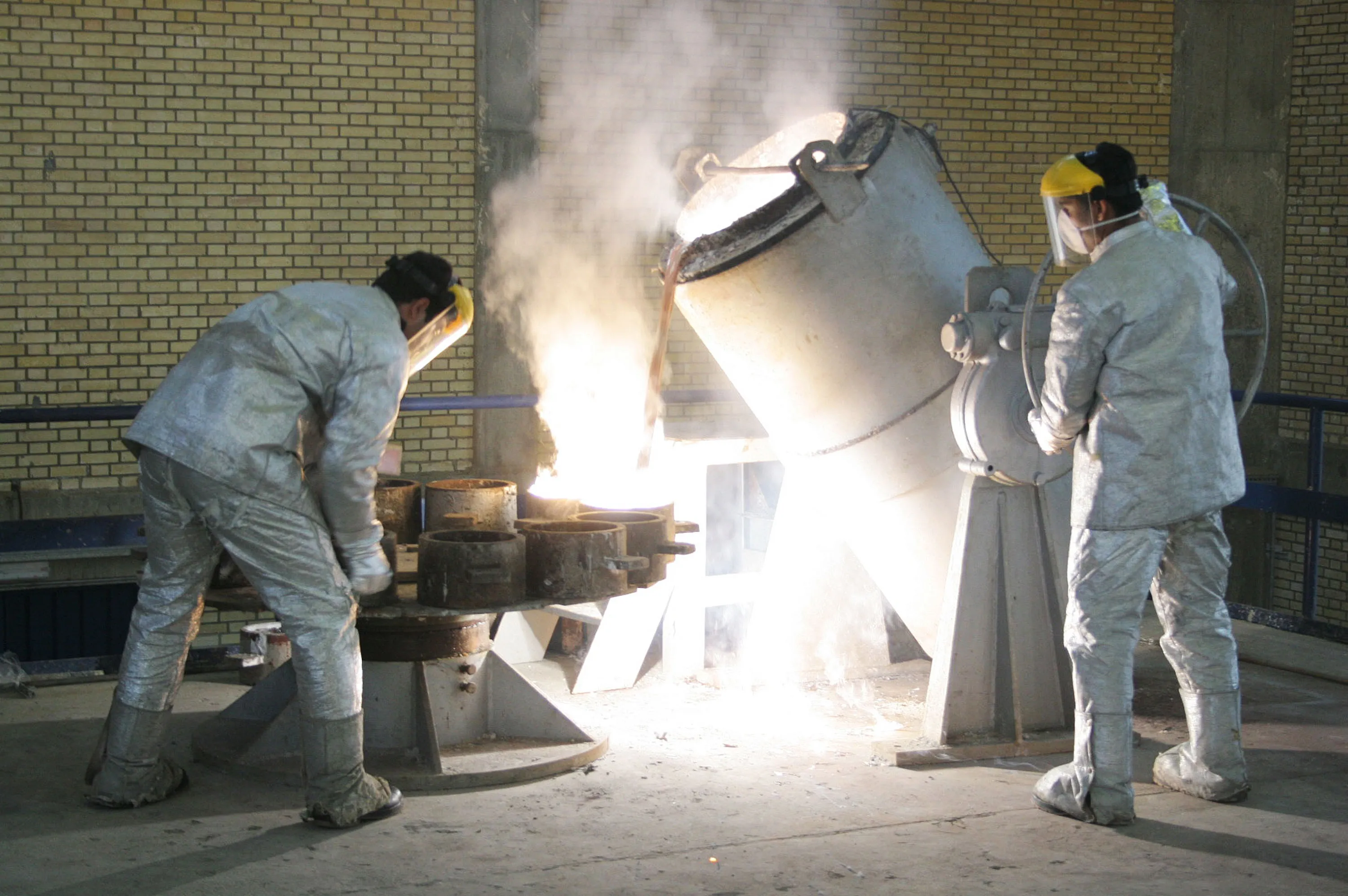 Technicians work inside of a uranium conversion facility in&nbsp;Isfahan, Iran..
