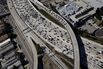 Aerial Views Of Rush Hour Traffic
